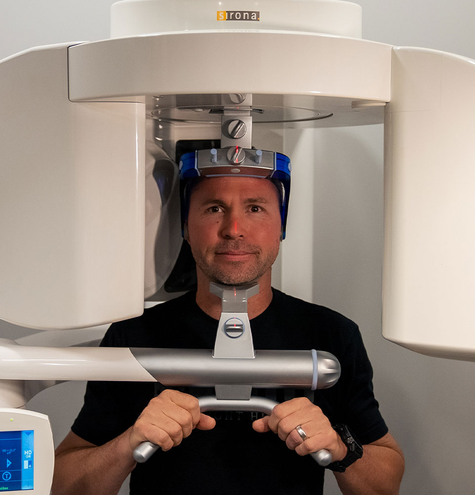 man receiving cbct scan