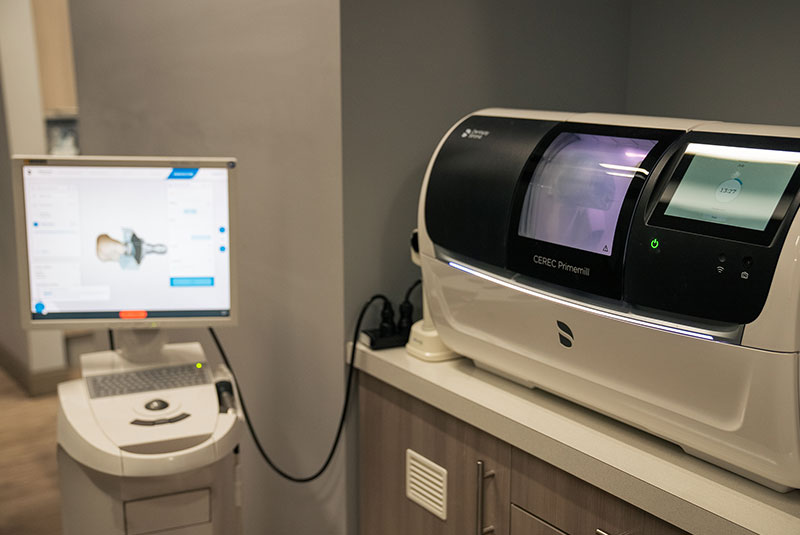 cerec hooked to equipment