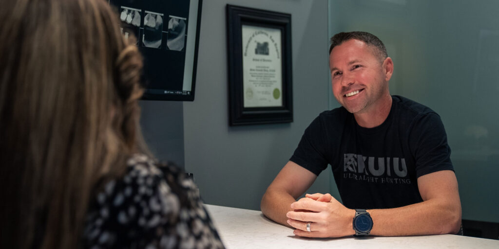 man during dental consult