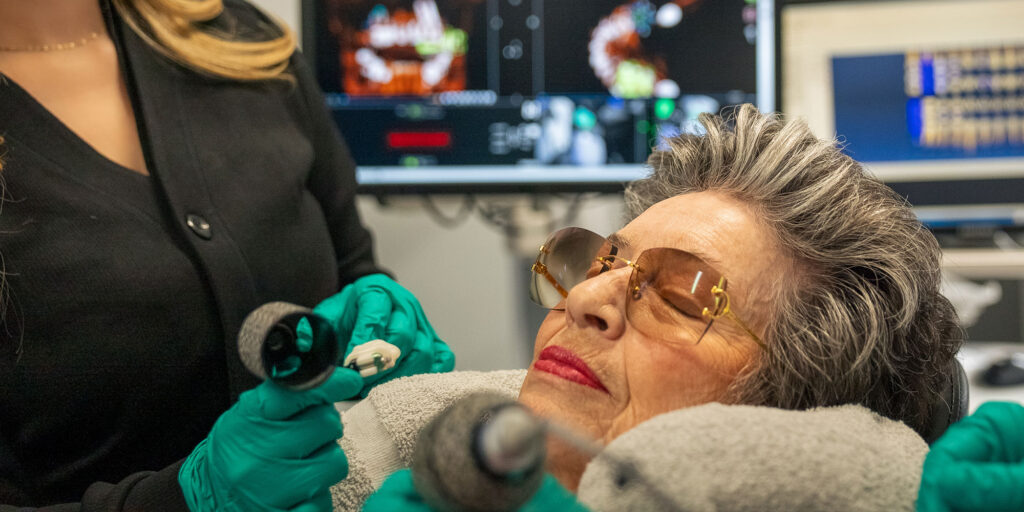 lady relaxed during procedure