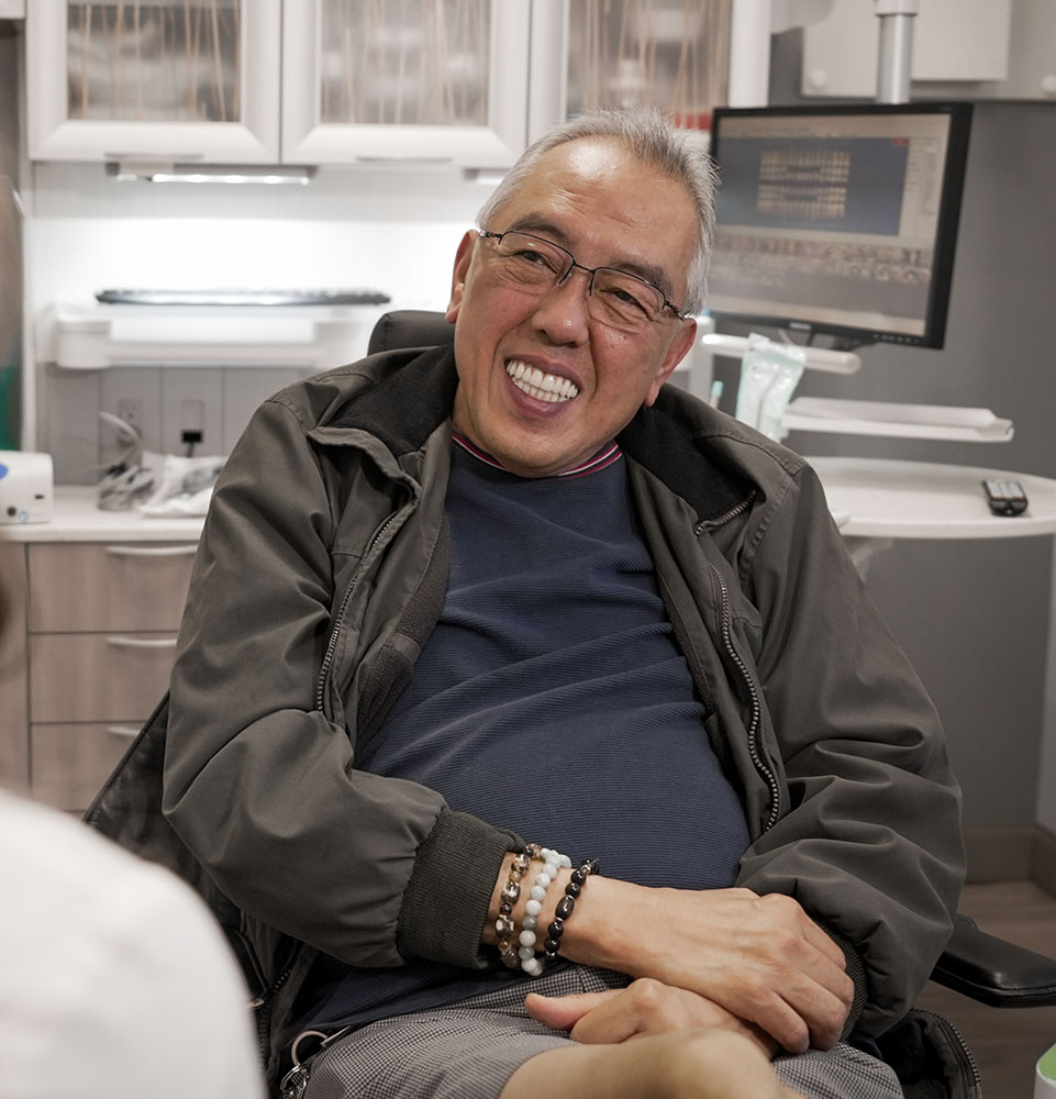 man relaxed listening to dr
